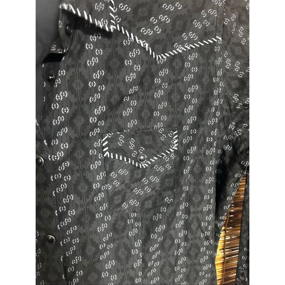 Panhandle Rough Stock Extra Large (XL) Western Black Pearl Snap - Picture 7 of 7